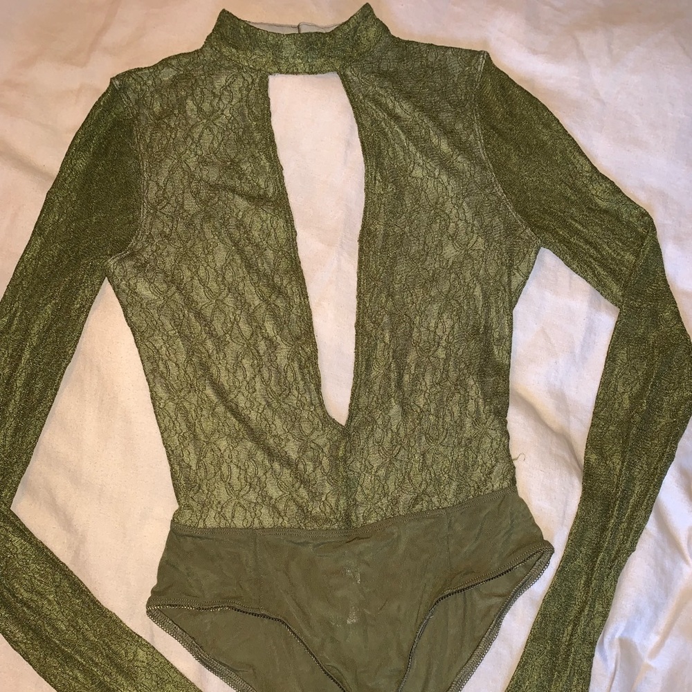 Deep olive green bodysuit